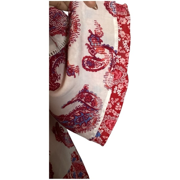 Plus Size, Cato Red and White Patterned Blouse, 3X - Picture 5 of 10